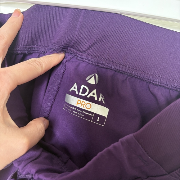 ADAR Women's Bold Purple Eggplant Scrub Pants Size Large - Picture 9 of 10